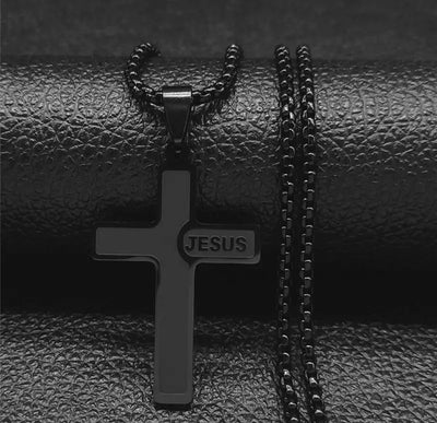 Jesus Cross Box Chain Necklace