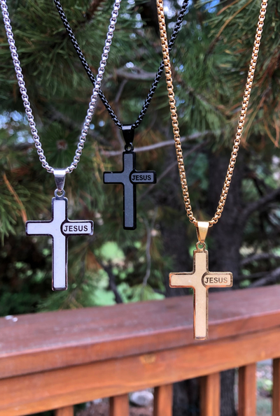 Jesus Cross Box Chain Necklace